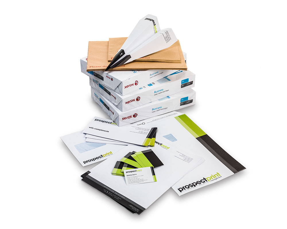 Business stationery, envelopes, office paper